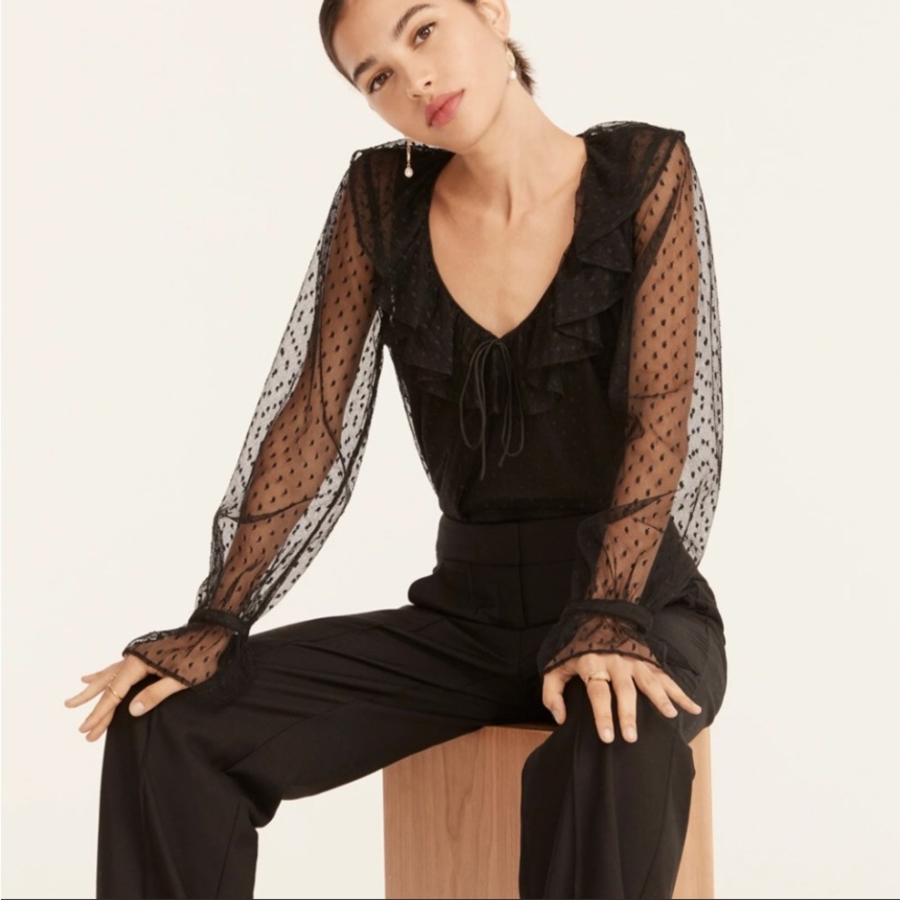 J. Crew Ruffle V-neck Top - Picture 2 of 9